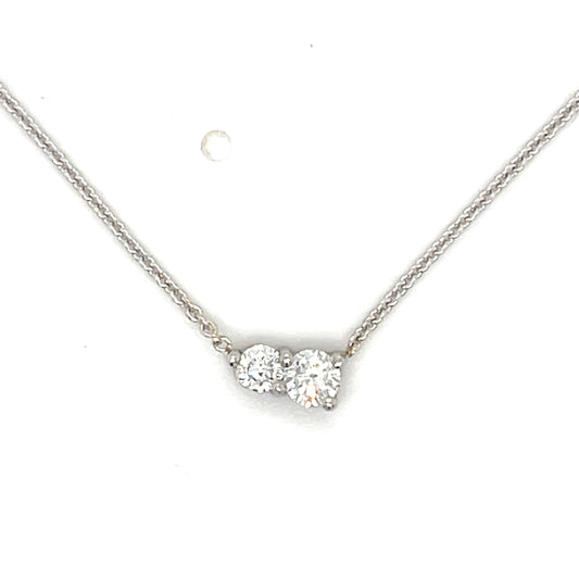 Elegant Toi Et Moi Twin Diamond Necklace