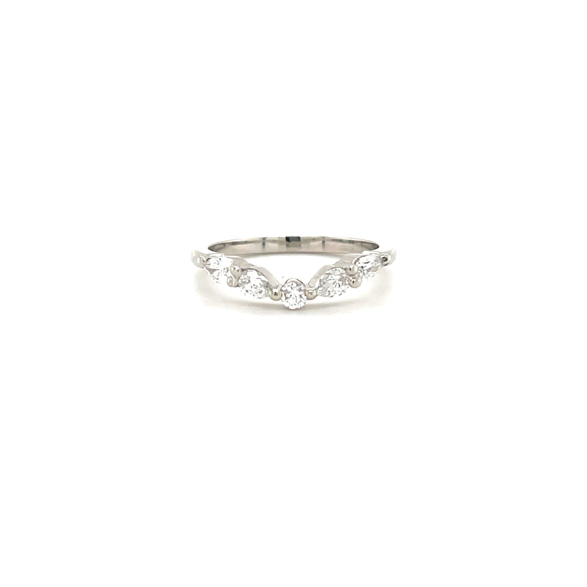 Elegant Diamond-Studded Platinum Ceremonial fitted Ring