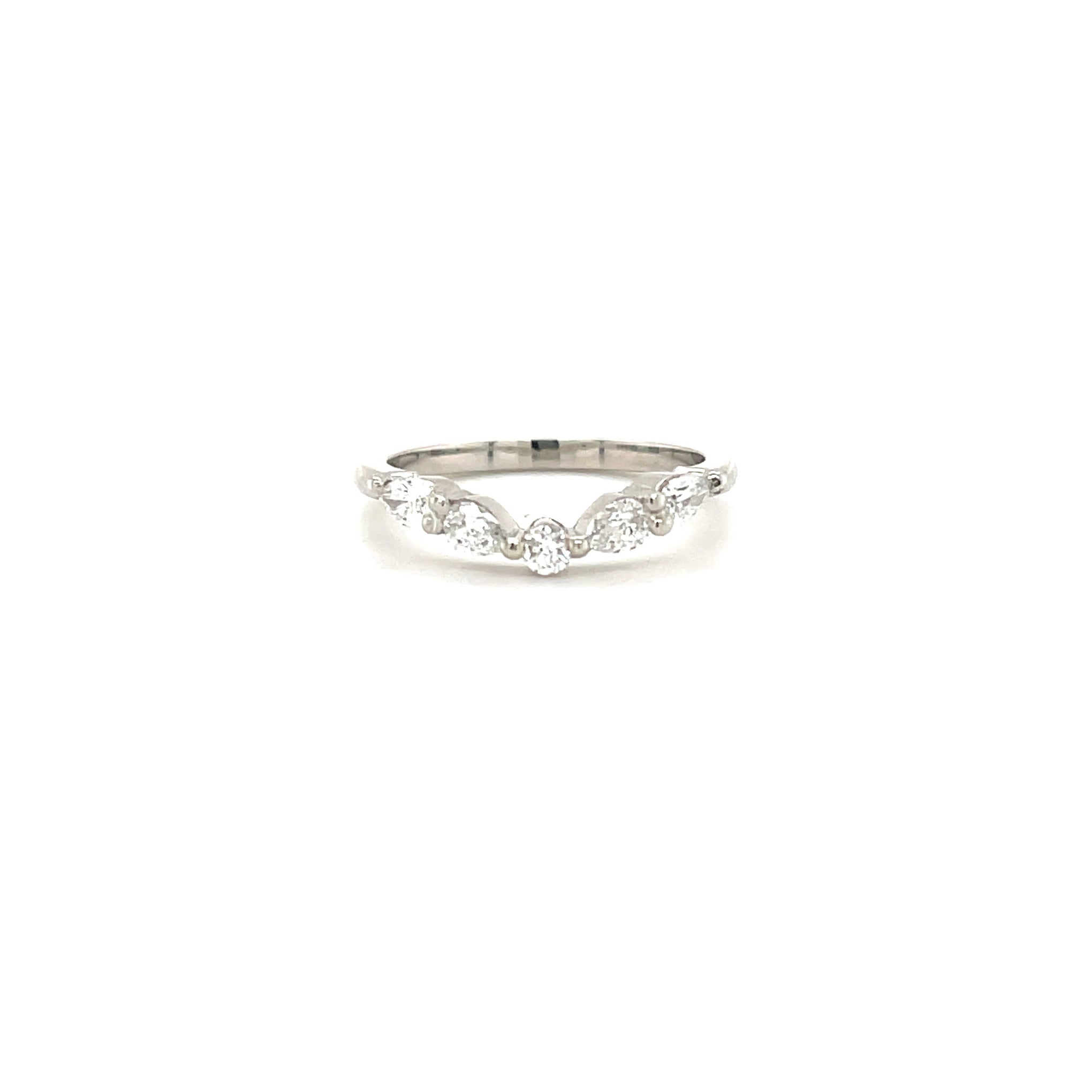 Elegant Diamond-Studded Platinum Ceremonial fitted Ring