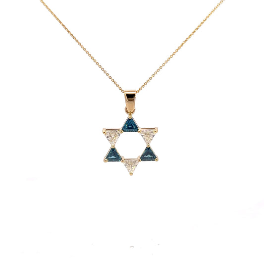 Elegant Gem-Set Star of David Pendant