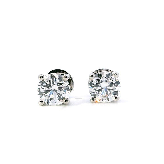 Elegant Diamond Stud Screw On Earrings