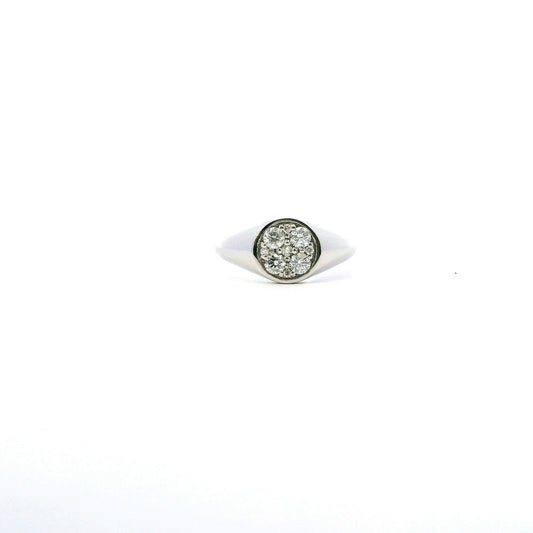 Elegant Platinum Pinkie Ring with Diamond Center