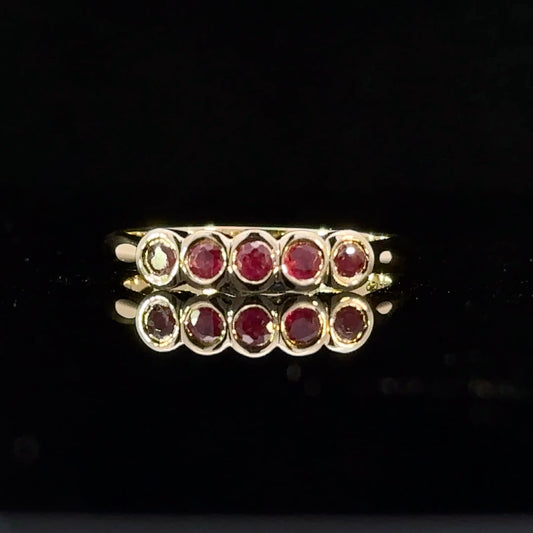 Elegant Ruby Gold Ring