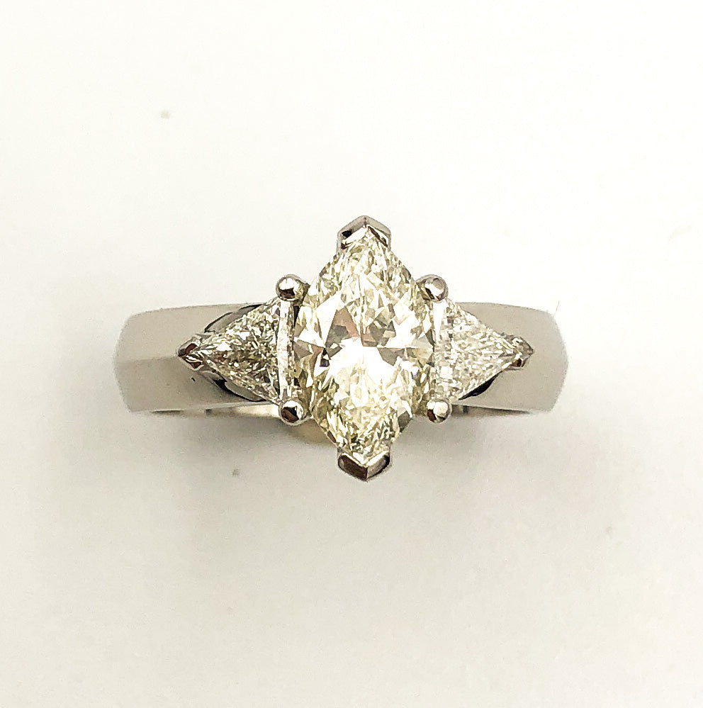 Marquise and Trilliant Diamond Engagement ring