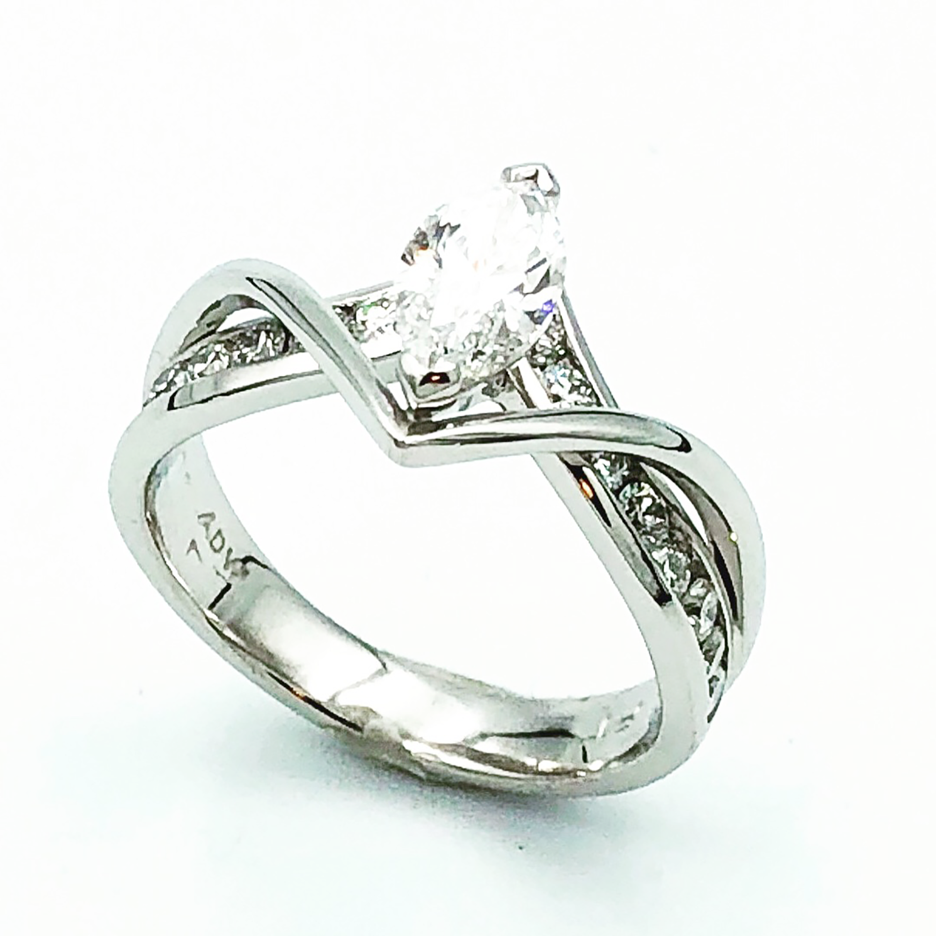 Marquise Diamond Double V Solitaire
